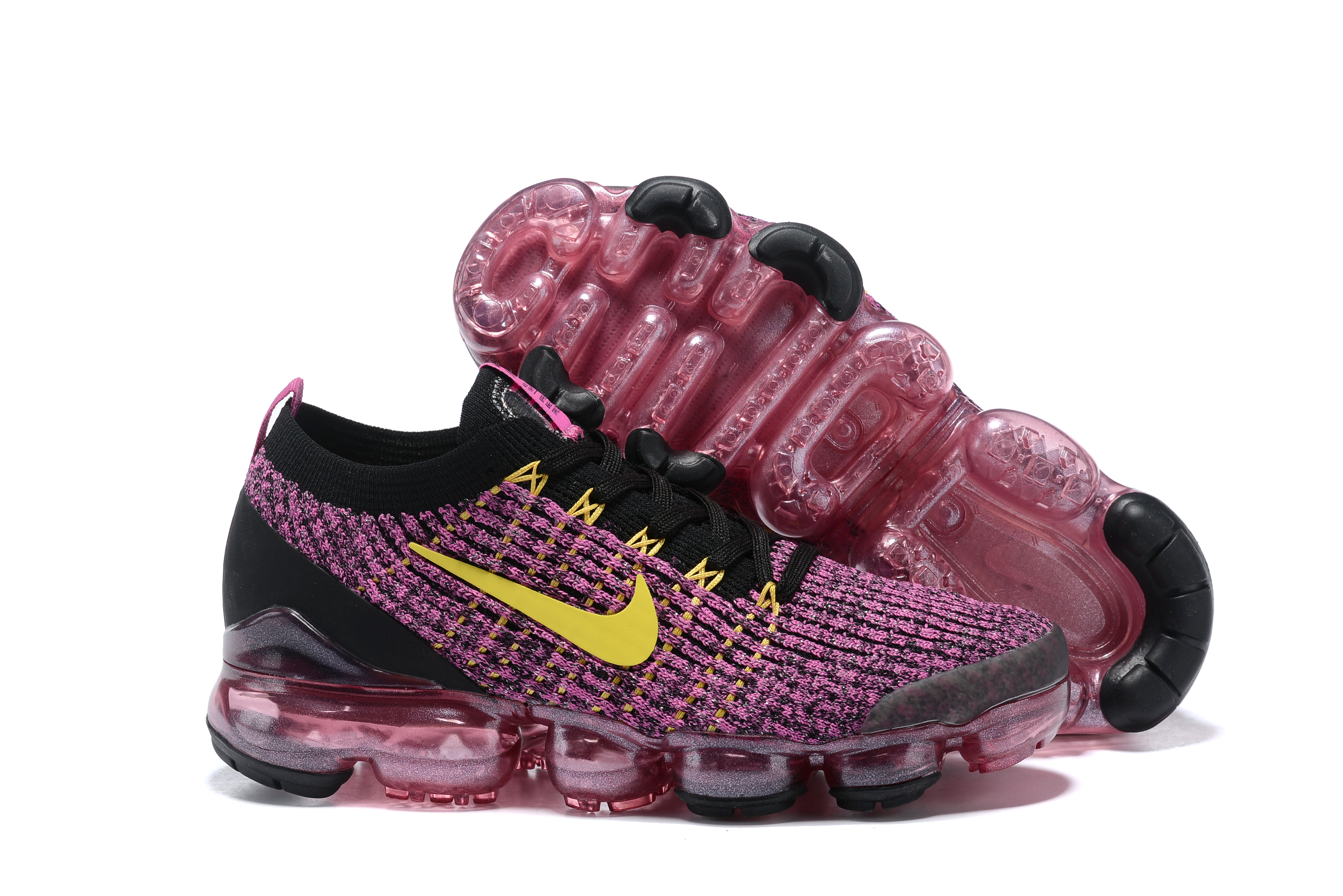 2019 Women Nike Air VaporMax Flyknit 3.0 Purple Black Yellow Shoes